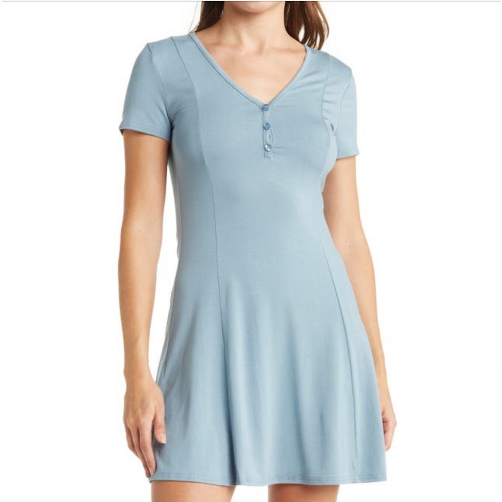 Abound short sleeve Henley Skater Dress